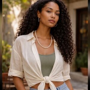 MCM Vintage Hand-Knotted Glass Pearl Necklace Filigree Fis Hook Clasp